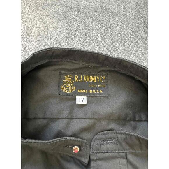 R.J. Toomey Co Black Mandarin Collar Chest Pocket Short Sleeve Buttonup Shirt 17 - Picture 2 of 9